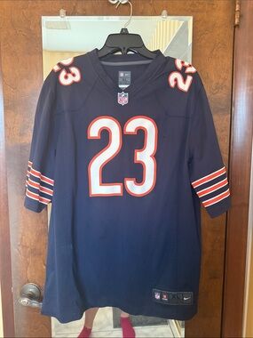 Chicago Bears Nike Navy Blue #23 Football Jersey with White and Orange Accents